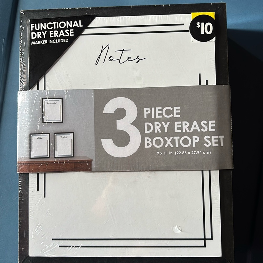 3 piece dry erase box top set.